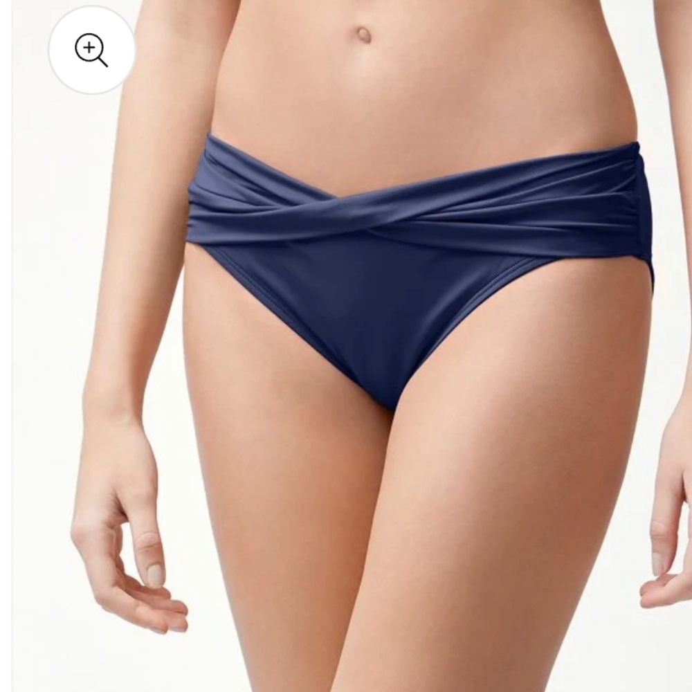 Tommy Bahama Navy Pearl High Waist Twist Front Bikini Bottoms Size XS NWT Upf 50